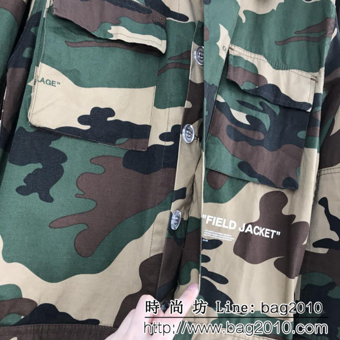 OFF WHITECAMOUFLAGE FIELD JACKET迷彩夾克外套 迷彩綠色長袖野戰夾克 ydi1072